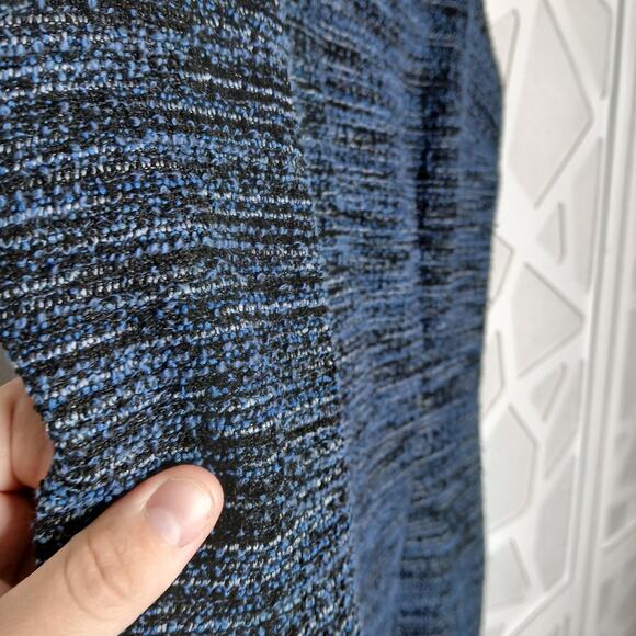 Ann Taylor Blue Tweed Sheath Dress Womens 6P Career RetroGlam Office Minimalist - Picture 5 of 11